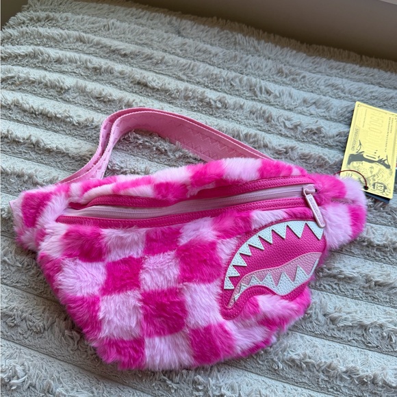 FURZILLA SHARK (PINK CHECK) SAVVY CROSSBODY - Picture 4 of 5